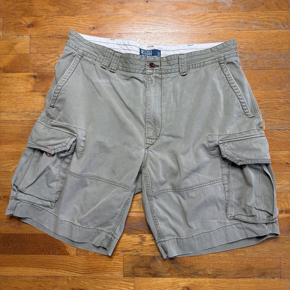 Vintage Polo Ralph Lauren Mens Gellar Fatigue Cargo Shorts Sz 40 Olive Green
